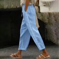 thumbnail image 2 of EYNMVR Womens Linen Pants with Pockets High Waist Comfy White Gauze Pants Casua Lightweight Loose Trousers, 2 of 5