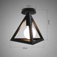 thumbnail image 5 of Juego de 2 Lámparas de Techo de Diseño Industrial, Jaula Triangular, Lámpara de Techo Moderna, Estilo Industrial Vintage, Metal Negro, Dormitorio, Cafetería, Restaurante, Comedor, Negro, 5 of 5