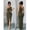 Army Green, variant on Green One Shoulder Cut Out Side Belt Split Maxi Dress For Women