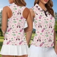 thumbnail image 5 of Garronmavis Pink Matching Golf Shirts for Couple Racerback Design Funny Men Women Matching Couple Golf Shirts 4-Way Stretch Golf Tennis Tank Top, 5 of 6