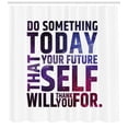 thumbnail image 3 of Ambesonne Inspirational Shower Curtain, Self Will Words, 69"Wx84"L, Dark Purple White, 3 of 3