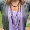 thumbnail image 4 of 60" Roundell Glass Beaded Layering Long Necklace with Hand Knotted Women Jewelry, 4 of 8
