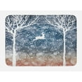thumbnail image 1 of Christmas Bath Mat, Dreamy Display Deer Animal Poinsettia International Holiday Graphic, Plush Bathroom Decor Mat with Non Slip Backing, 29.5" X 17.5", Blue and White, by Ambesonne, 1 of 2