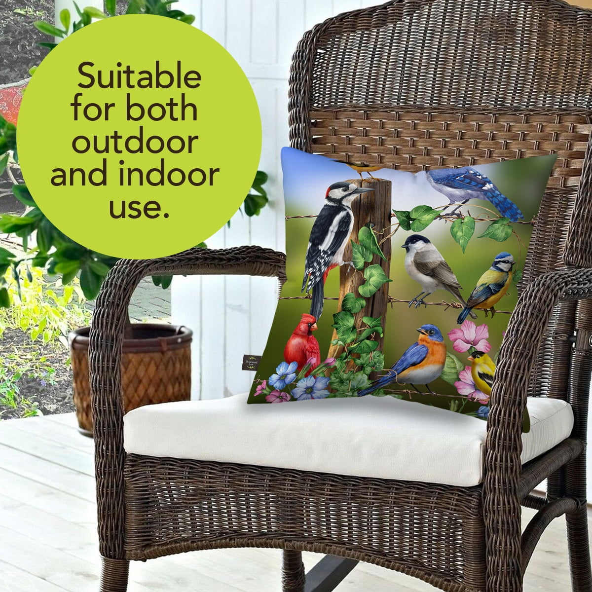 Briarwood Lane Spring Indoor/Outdoor Pillow 17x17 Country Birds For Spring Pillow
