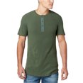 thumbnail image 1 of Buffalo David Bitton Mens Textured Henley Shirt, Green, X-Large, 1 of 1