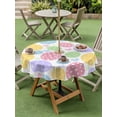 thumbnail image 3 of Outdoor Tablecloth with Umbrella Hole and Zipper, Easter Eggs Round Table Cloth 54 Inch Waterproof Tablecloth, Cute Colorful Spring Love Country Picnic Table Cover for Patio Camping, 3 of 7
