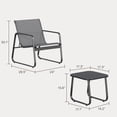 thumbnail image 3 of Lofka 3 Pieces Balcony Furniture Set with Tempered Glass Table, Sturdy Patio Furniture Set for Outdoor, Gray, 3 of 8