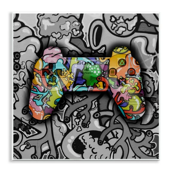 Stupell Industries Urban Patterned Controller Entertainment Painting Unframed Art Print Wall Art, 12 x 12