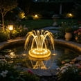 thumbnail image 5 of Fuebueo Solar Fountain Pump with Colorful LED Lights 7 Inch, Floating Water Sprinkler for Bird Bath, 7 Nozzle Outdoor Pond Pool Sprayer, 5 of 9