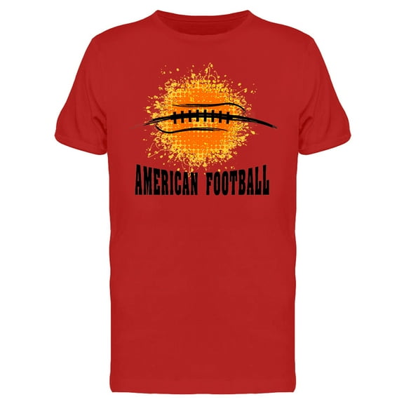 American Football Orange Ball T-Shirt Men -Image by Shutterstock, Male Small