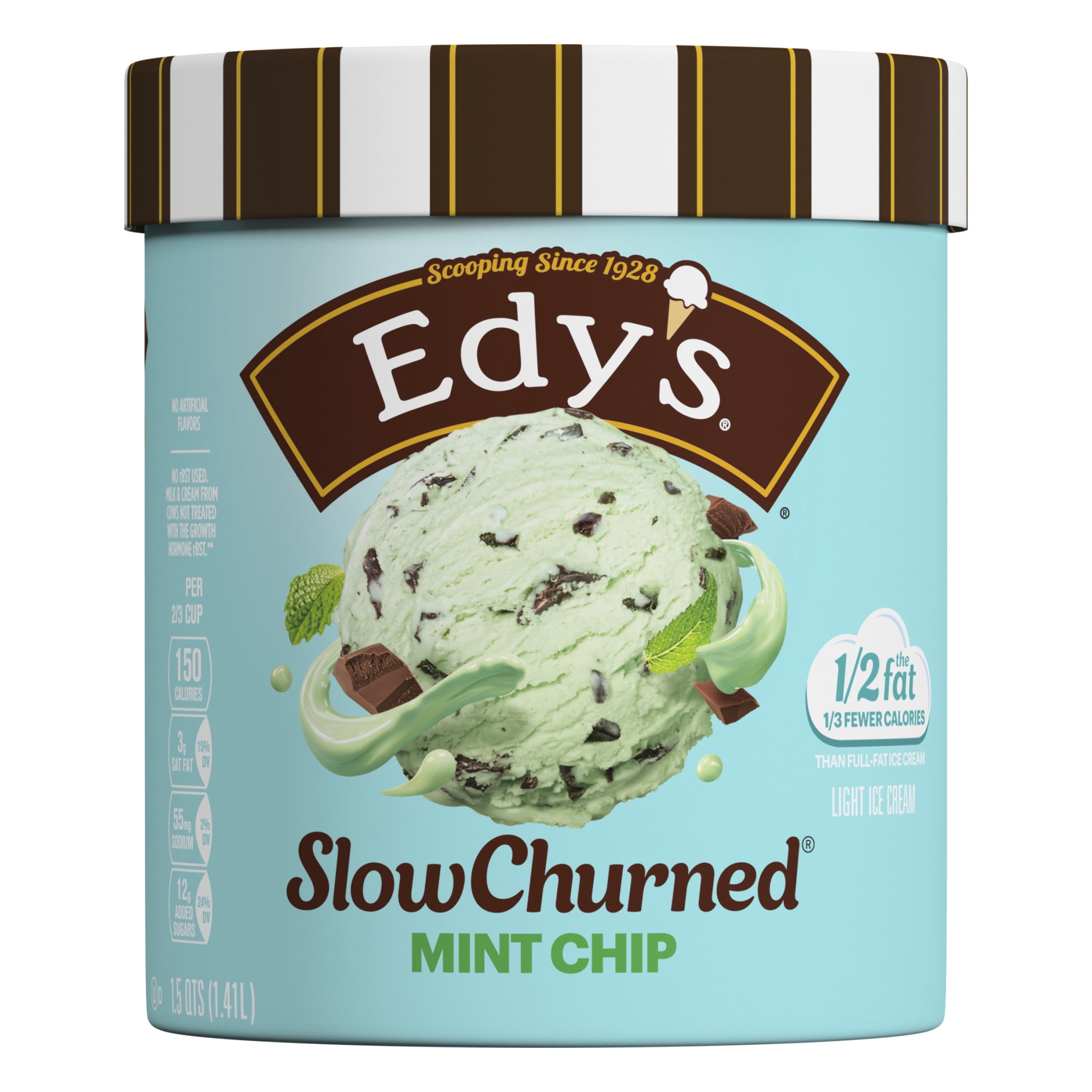 Edy’s/Dreyer’s Slow Churned Mint Chocolate Chip Light Ice Cream, 1.5 Qt