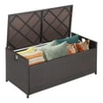 thumbnail image 1 of Pemberly Row Coffre de Terrasse en Osier de 34 Gallons avec Coussin, Brun Cassé, 1 of 8
