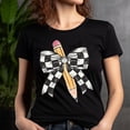 thumbnail image 5 of Pre-K Grade Shirt – Cute Black White Bow and School Supply Graphic Tee , CharityPink, 3XL, 5 of 6