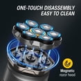 thumbnail image 3 of Prozing Electric Head Shaver for Bald Men, IPX7 Waterproof Electric Shaver 7D Rotary Razor with Travel Case, Type-C Fast Charge, Silver, 3 of 9