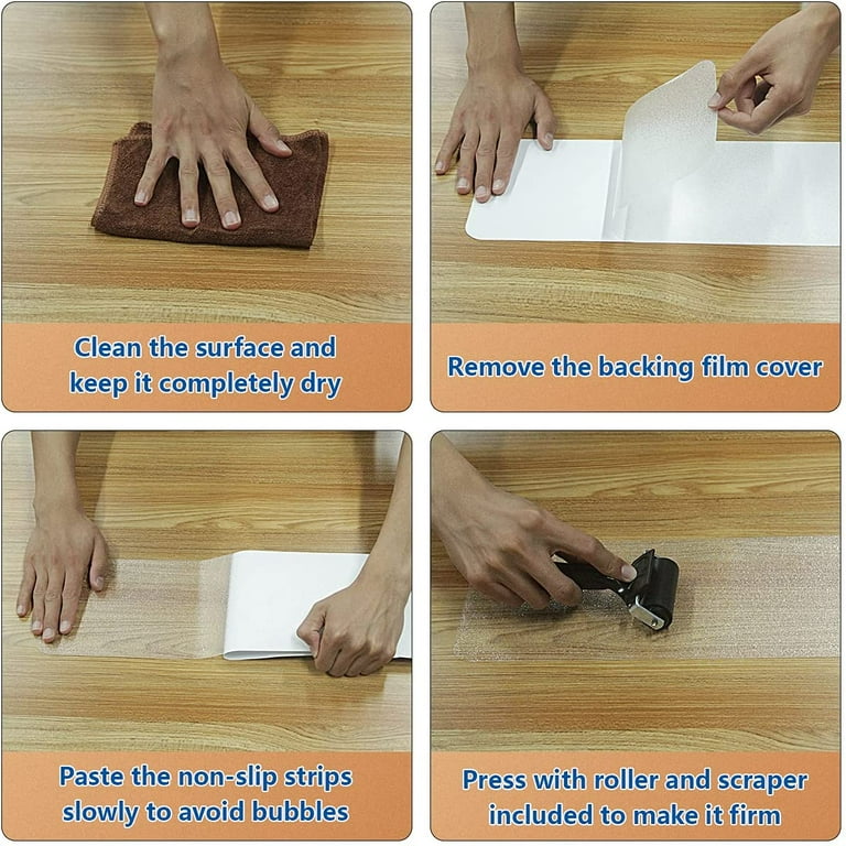 Outdoor Stair Treads Non Slip 5 Pack, 6" X 24" With Glow In The Dark Stripe Heavy Duty Anti Slip Tape Slippery Surfaces Weather Resistant Grip Tape Stairs St