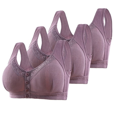 LLYWEY Bra for Older Women on Sale Everyday Bras Women Ladies Full Coverage Bra Style-1442 Women s Plus Seamless Bra Feature Adult Female Bralette Sports Bras Purples 42B