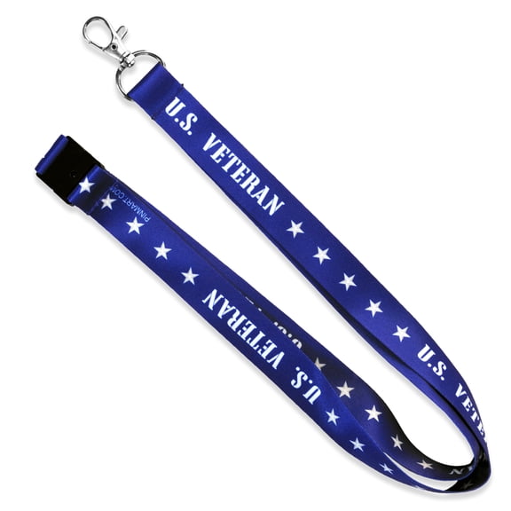 Veteran Military Patriotic Blue Lanyard with Safety Release