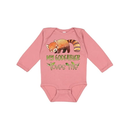 

Inktastic My Godfather Loves Me Cute Red Panda Gift Baby Boy or Baby Girl Long Sleeve Bodysuit