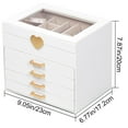 thumbnail image 3 of Caja de Joyas Kendal con 5 Capas y Tapa de Vidrio en Forma de Corazón, Cuero PU, 3 of 6