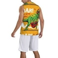 thumbnail image 2 of Sikiie Cool Dinosaur Playing Guitar Basketball Jersey Reversible Men's Mesh Athletic Sports Shirts Training Practice S-4XLLarge, 2 of 6