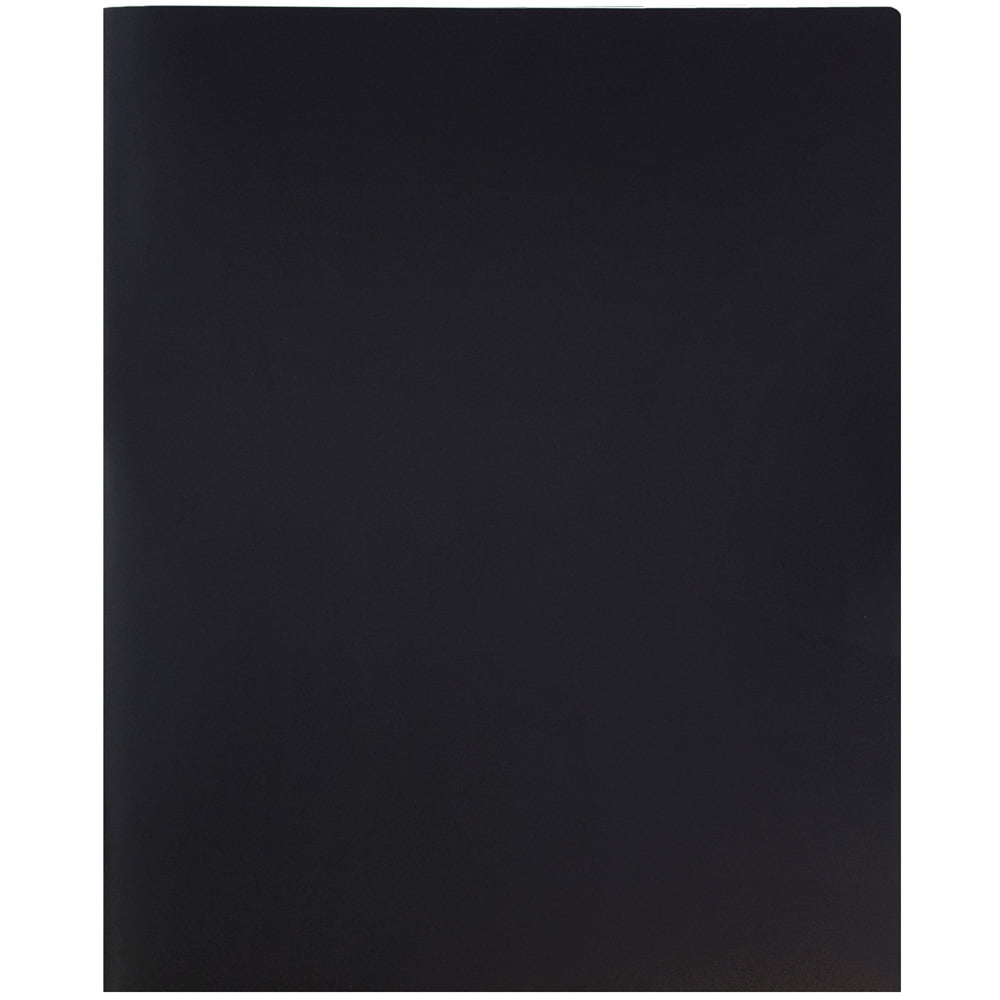 JAM Paper Plastic 2 Pocket School POP Folders, Black, Bulk 96/Pack