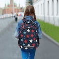 thumbnail image 6 of FORMRS Unisex Backpack Elementary School Travel Bookbag with Reflective Stripes, Red White Stars, 6 of 7
