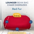 thumbnail image 3 of Ultimate Sack Fauteuil Poire Lounge Causeuse Surdimensionnée en Mousse, Housse en Fourrure Rouge, 3 of 5
