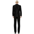 thumbnail image 4 of Antonio Uomo Men’s Suit Set – Slim Fit 3 Piece Tuxedo Blazer Solid One Button Jacket Vest Pants Formal Business Wedding Party Prom Elegant Dress Suits Solid Black 52, 4 of 8
