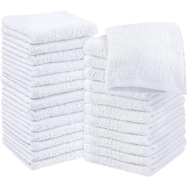 Cotton Washcloths Set Flannel Face Cloths, Highly Absorbent and Soft Feel Fingertip Towels (24