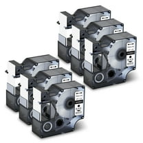 GREENCYCLE 6PK Compatible for DYMO D1 Label Tape 45803 S0720830 19mm 7m Black on White for LabelManager LabelPoint LabelWriter 3M Label Maker