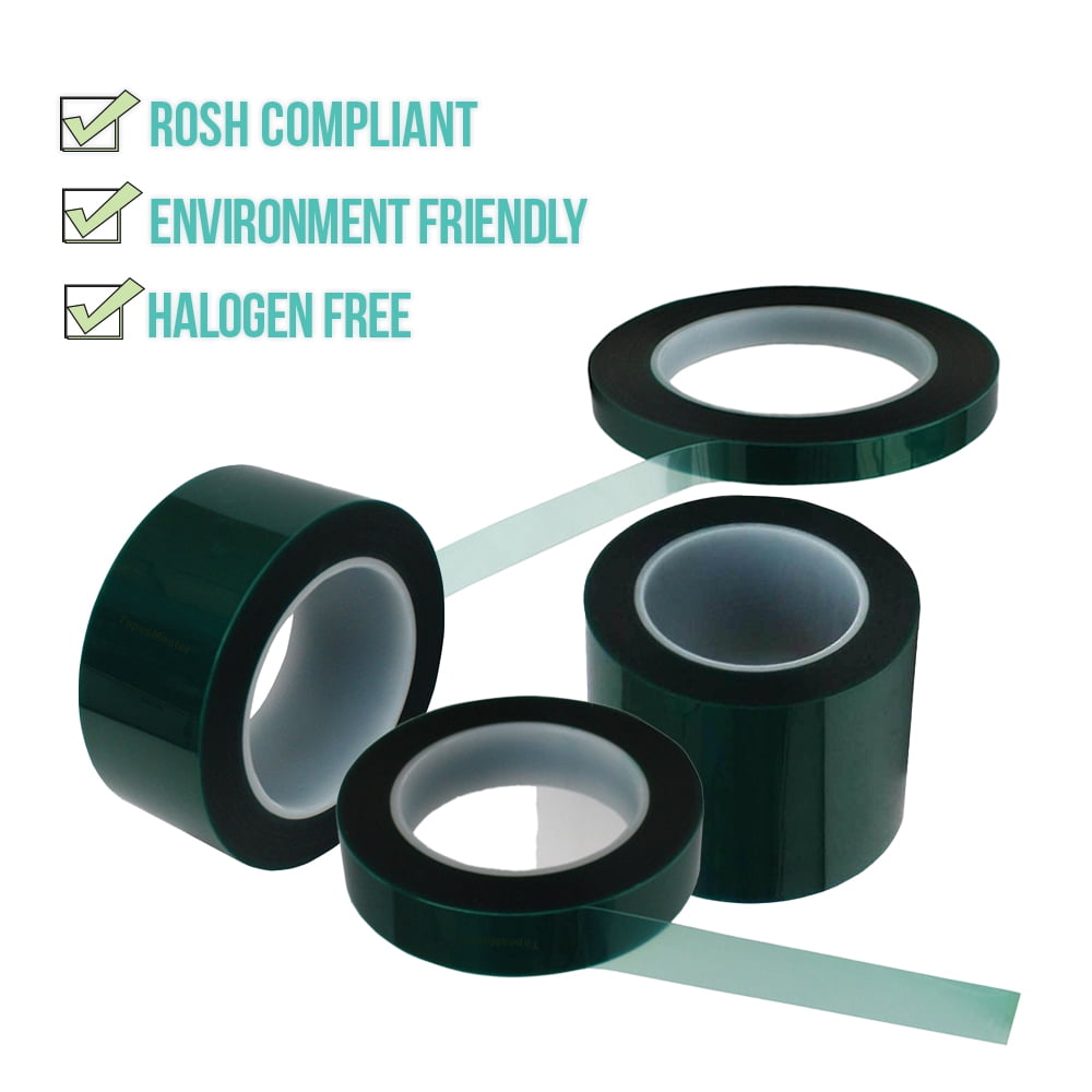Tapers Master 5" x 72 yds - 2 Mil Green Polyester Powder Coating High Temperature Masking Tape