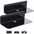 thumbnail image 1 of BRILLAR Estantes de pared negros que ahorran espacio: juego de 2, estante acrílico de 9 pulgadas para dormitorio, baño, cocina, sala de estar, oficina, 1 of 5