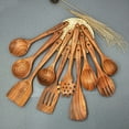 thumbnail image 4 of Wooden Spoons for Cooking,10 Pcs Natural Teak Wooden Kitchen Utensils Set Wooden Utensils for Cooking Wooden Cooking Utensils Wooden Spatulas for Cooking, 4 of 6