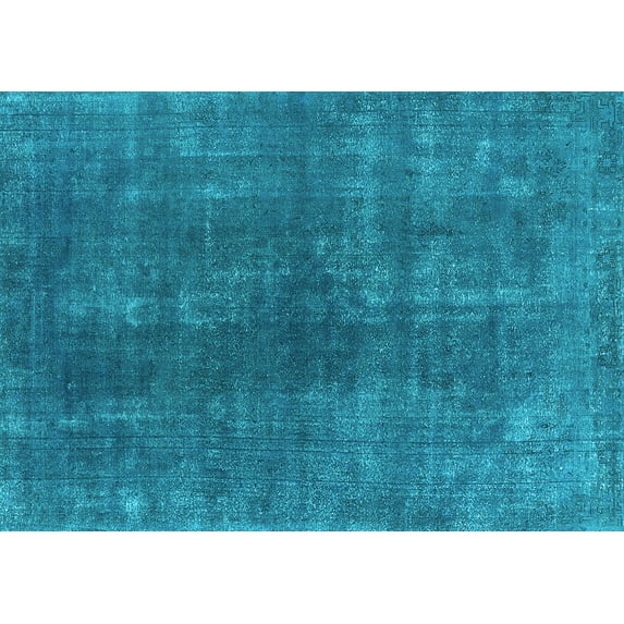 Ahgly Company Indoor Rectangle Oriental Light Blue Industrial Area Rugs, 7' x 10'