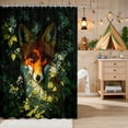 thumbnail image 2 of Erosebridal Fox Shower Curtain 72Wx84L for Boys Girls, Green Foliage Waterproof Bathroom Shower Curtain, 2 of 5