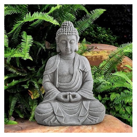 Buddha Statue 20 in Large Sized Buddha Garden Statue Gray Decorative Outdoor Buddha Statue