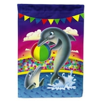 Carolines Treasures APH0417GF Dolphins performing for the crowds Flag Garden Size  Small multicolor
