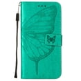 thumbnail image 3 of SaniMore Case for Motorola Moto G Power 2023 (6.5"), PU Leather Skin with Luxury Embossed Butterfly [Wrist Strap & Card Slots & Flip Kickstand] Full-body Shockproof Business Wallet Cover, Green, 3 of 7