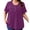 ZD1-Purple, variant on Women's Plus Size Pleated Tunic Top, Green 3X Short Sleeve Scoop Neck Shirt with Decorative Buttons, Casual Loose Fit Summer Blouse