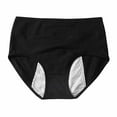 thumbnail image 2 of YWDJ Period Panties Plus Size High Waisted Cotton Breathable Lightweight No Show Sexy Fashionable Classic High Waisted Breathable and Seductive Solid Color Underwear Black 2XL, 2 of 3