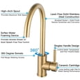 thumbnail image 2 of 1x grifo del fregadero de la cocina 304 de acero inoxidable caliente agua fría mezclador grifo cepillado oro, 2 of 8