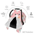 thumbnail image 3 of Car Seat Cover Baby - Cute Pink Snowman Cat Breathable Infant Car Seat Cover for Baby Carseat, Lightweight Comfort Baby Essentials Must Haves Newborn Stuff for Girl Boy, 3 of 7