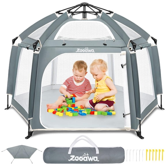 Playpen Zooawa Pop Up para bebé con parasoles y fundas UV