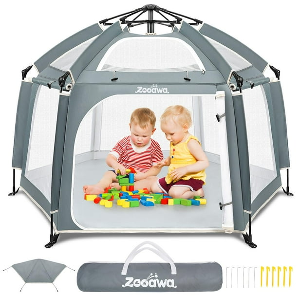 Playpen Zooawa Pop Up para bebé con parasoles y fundas UV