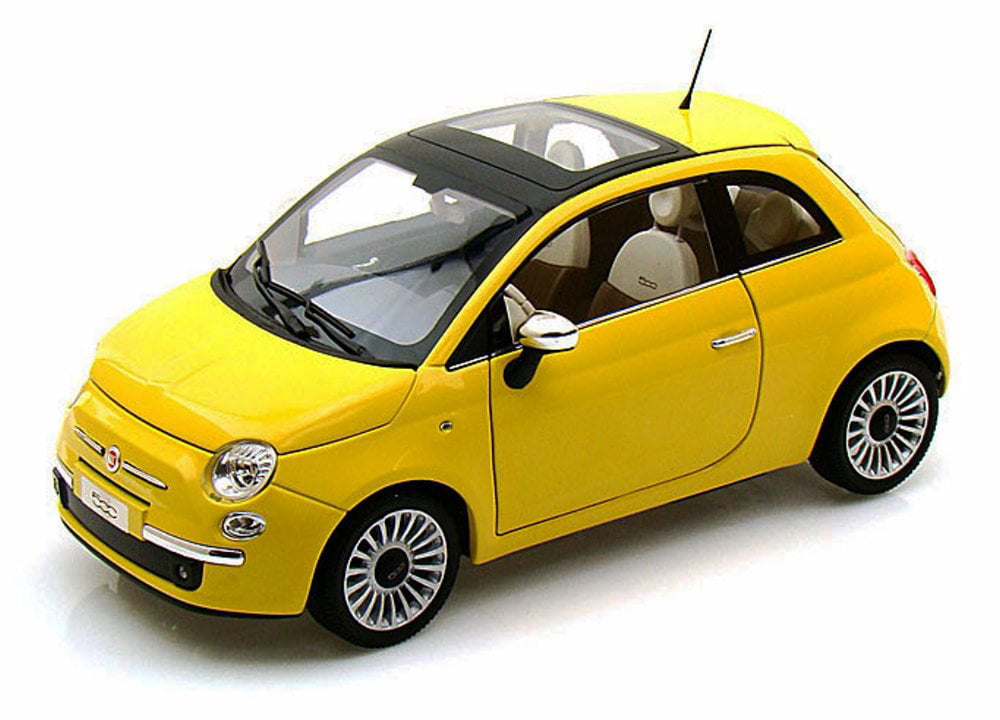 Fiat 500 Lounge w/ Sunroof, Yellow - Norev 187741 - 1/18 Scale Diecast  Model Toy Car