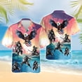 thumbnail image 2 of Camisa con estampado 3D de águila samurái de verano para hombres y mujeres, camisas de moda, camisas hawaianas de manga corta con un solo pecho, blusa, ropa con solapa, 2 of 4