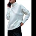 thumbnail image 3 of Suéter de Larga y Cuello Alto para Mujer, Estilo Informal, Holgado, de Punto Grueso, para Otoño e Invierno. M, 3 of 10