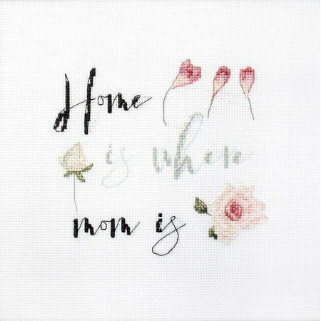 UPC: 4840746044571 | Counted Cross Stitch Kit Mother s Day Gift Leti929 White Pink Canvas Cotton By LetiStitch Easy Small
