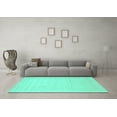 thumbnail image 3 of Ahgly Company Indoor Round Solid Turquoise Blue Modern Area Rugs, 6' Round, 3 of 4