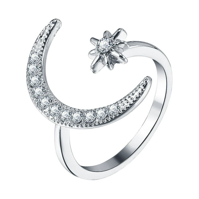 Fiudx Anillo Elegante, Anillo de Compromiso Ajustable, Anillo de Metal Hipoalergénico, Anillo de Bodas con Acabado Brillante, Regalo para Ocasiones Especiales, Colección de Joyas para Mujer, Múltiple